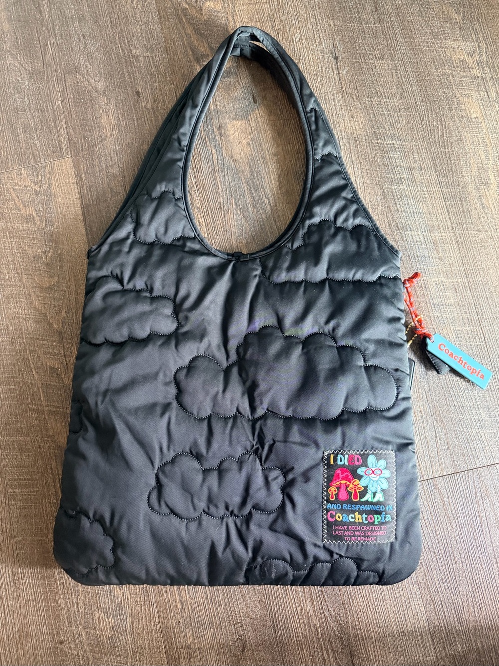 Coachtopia Black Quilted Cloud Tote Bag - Picture 4 of 7